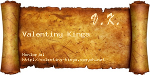 Valentiny Kinga névjegykártya